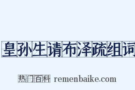 皇孙生请布泽疏组词是什么意思的图片